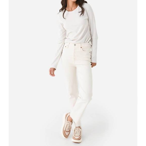 NEW VELVET BY GRAHAM & SPENCER keegan long sleeve top in bone - Picture 4 of 4